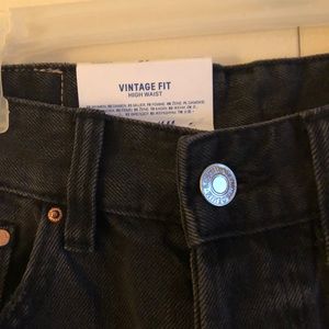 H&M Dark Gray High Waist Vintage Mom Jeans NWT